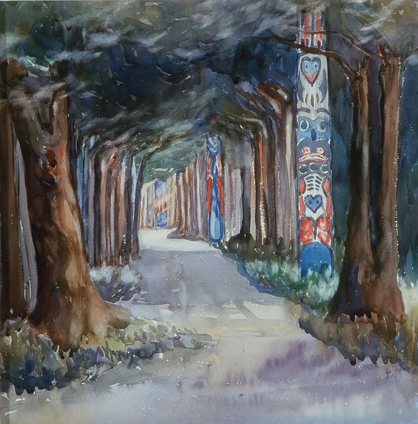 Emily Carr - Totemwandeling in Sitka van Peter Balan