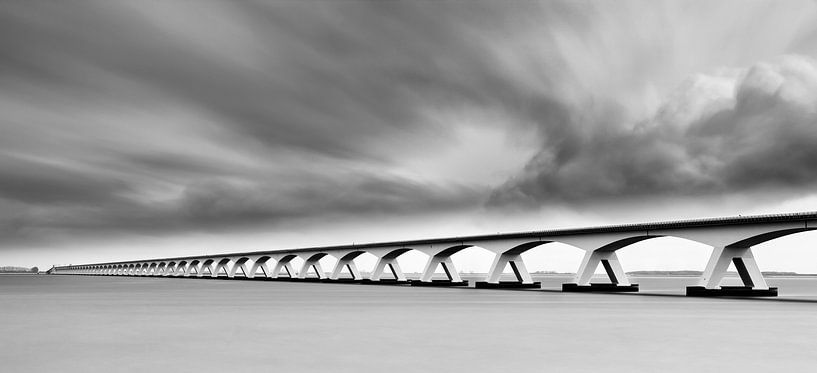 The Zeeland Bridge in Black and White by Henk Meijer Photography