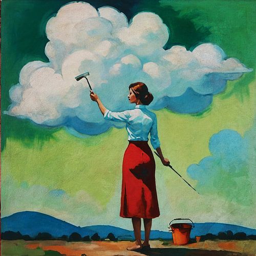 De vrouw die de wolken zal polijsten