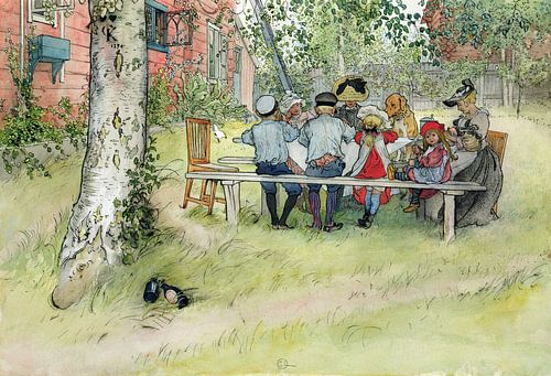 Carl Larsson, Petit-déjeuner sous le grand bouleau