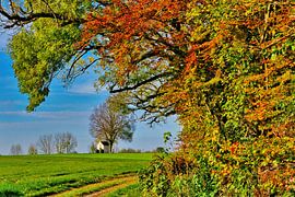 Herbstlandschaft mit Kapelle von Herbert Böck