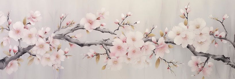 Panorama d'une fleur de sakura japonaise par Whale & Sons