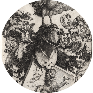 Wapenschild met een leeuw en haan, Albrecht Dürer van De Canon
