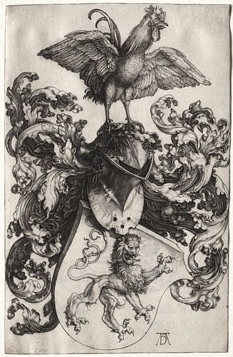 Wappen mit Löwe und Hahn, Albrecht Dürer