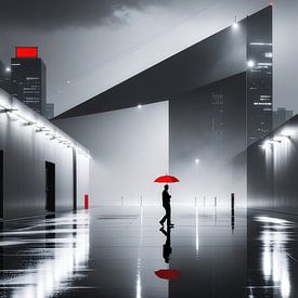 Hafenstadt bei Nacht-02 von Manfred Rautenberg