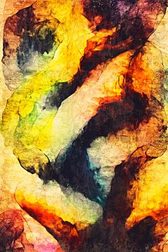 Kleurrijk abstract kunstwerk 1 (impasto schilderij) van Art by Jeronimo