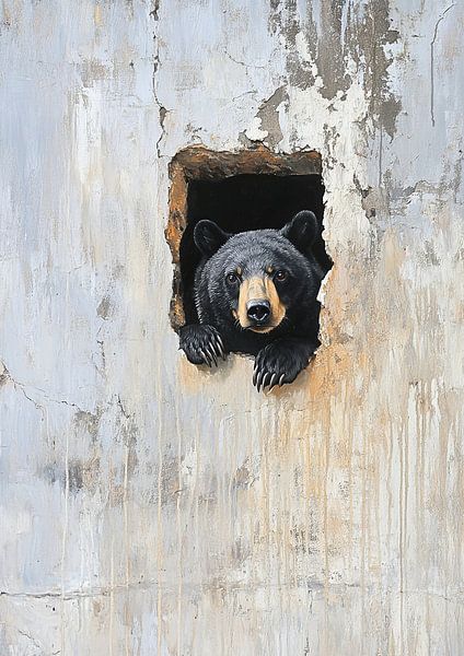 Bear Behind the Crumbling Wall par OMG Art