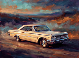 Ford Galaxie 500 at Canyon Sunset by Jan Keteleer