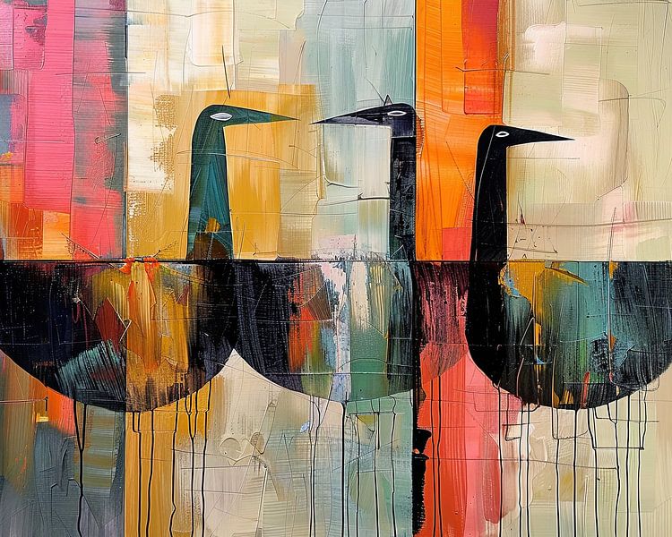 Abstract Birds | Living room by Abstract Painting