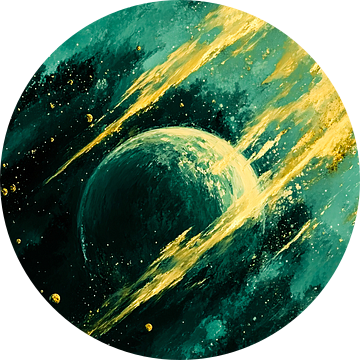 Kosmische abstractie met planeet van Art & Soul Creations