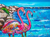 Flamingo beach Aruba by Happy Paintings thumbnail