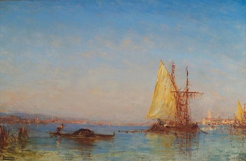 Gezicht op Venetië, Félix Ziem
