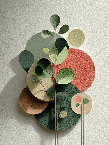 Abstracte plantencompositie – moderne collage