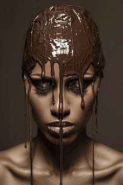 portret dame met chocolade van Egon Zitter