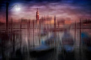 City-Art VENEDIG Gondeln zum Sonnenuntergang 