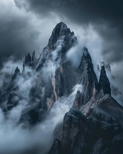 Lichtkaskaden über prächtigem Berg von fernlichtsicht