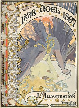 L'Illustration, Noël, 1896 (1896) van Alphonse Mucha van Peter Balan
