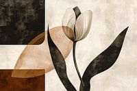 Sepia Tulp met Art Deco Invloeden