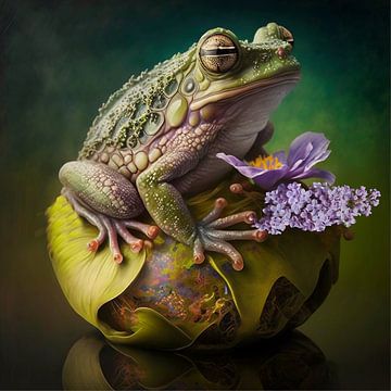 Frog on the lookout by Carla van Zomeren