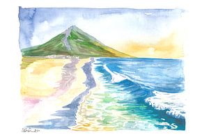 Erstaunliche Achill Island Strand-Szene mit Slievemore in Irland