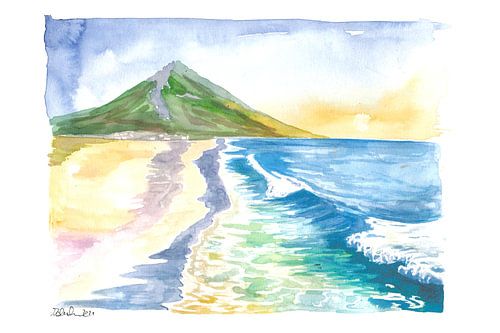Amazing Achill Island Beach Scene with Slievemore in Ireland