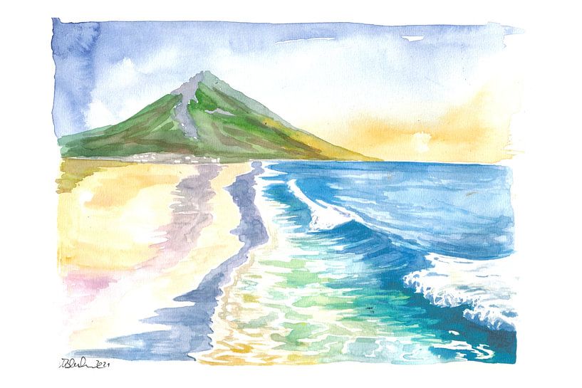 Erstaunliche Achill Island Strand-Szene mit Slievemore in Irland von Markus Bleichner