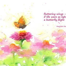 Un haïku de vol de papillon sur Karen Kaspar