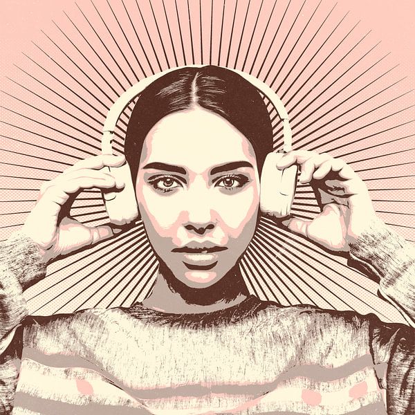 Kopfhörer - Retro-Vibe - rosa von by Maria