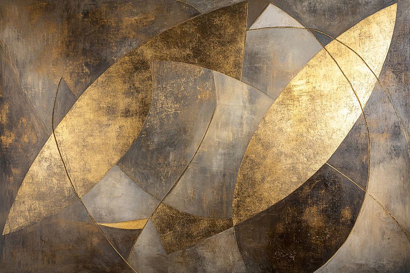 Gold geometry on abstract canvas by Imperial Art House