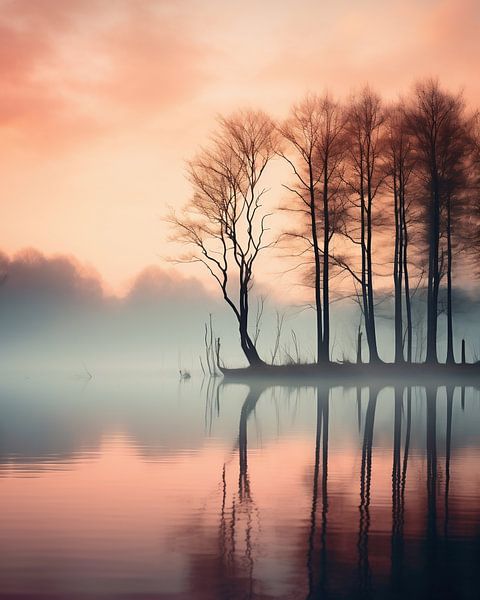 Morning mist on the lake by fernlichtsicht