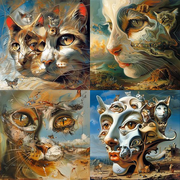 Collage Katzen Fantasie von Egon Zitter