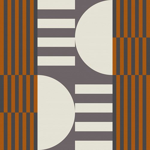 Abstracte geometrische retrostijl in donker goud, taupe, grijs II