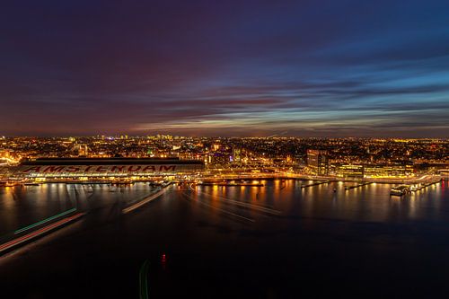 Blue hour above Amsterdam Central by Arthur Scheltes