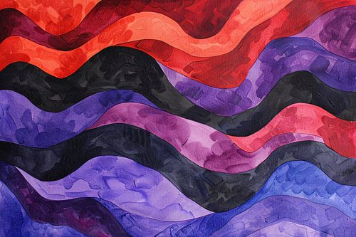 Abstracte golvende lijnen in levendige kleuren