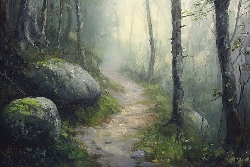 Foggy forest path through nature by Imperial Art House