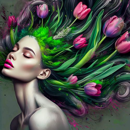 Porträt Frau " Flüsternde Flora "