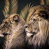 Portrait de lions "KIng of the Golden Jungle" (Lions de la jungle dorée) sur Marjolein van Middelkoop