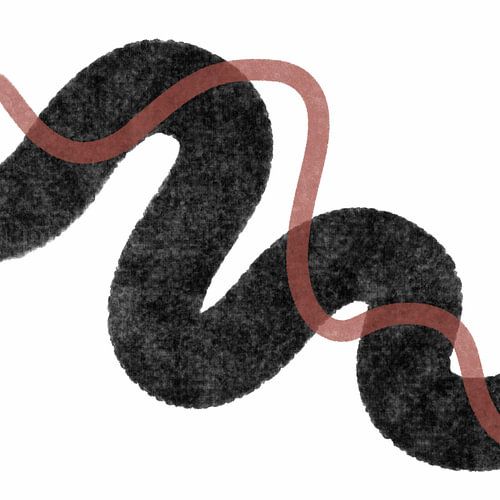 Modern abstract painting - minimalistic black red