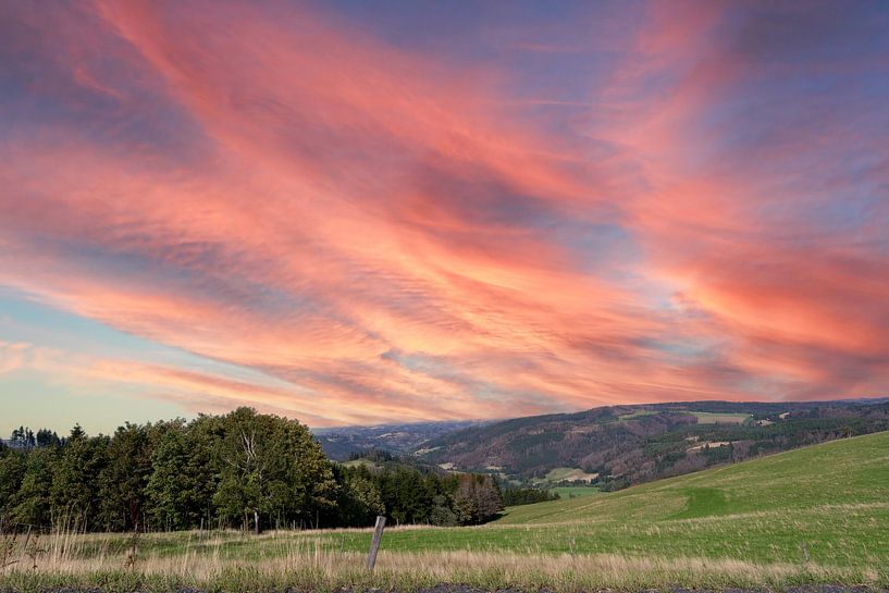 Coucher de soleil dans la forêt de Thuringe, Allemagne de l'Est par Animaflora PicsStock