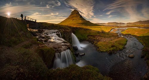 Kirkjufell waterfall panorama