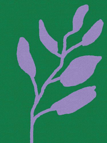 Violette bladeren op groen.