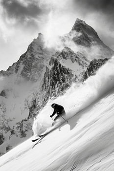 Skifahrer im Schnee