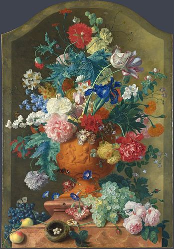 Bloemen in een Terracotta Vaas, Jan van Huysum