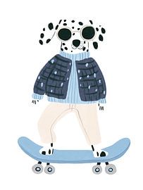 Cool Dog auf dem Skateboard von Leo