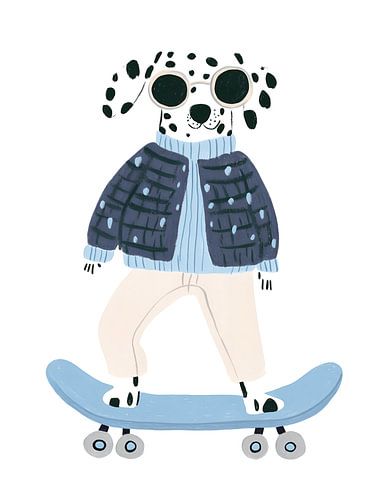 Cool Dog skateboarding