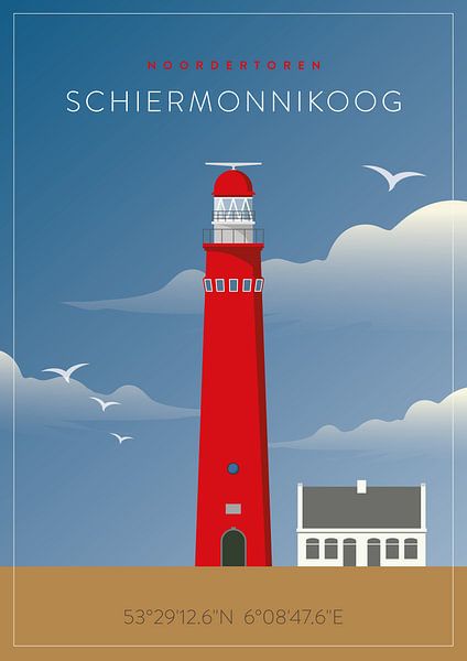 Leuchtturm Schiermonnikoog von Studio Eke van Mansvelt