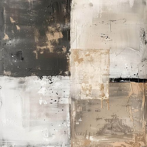 Carrés superposés dans des tons neutres avec contraste de texture