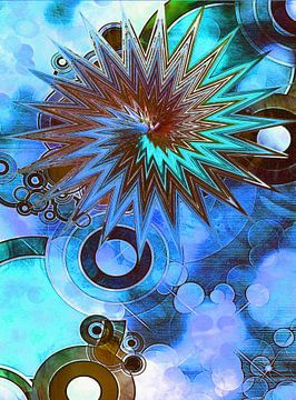 Abstract spiral star with discs by Quinta Mandala