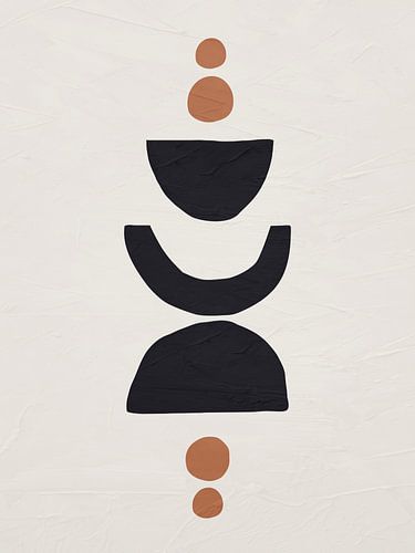 Abstract organic geometric modern art in earth tones