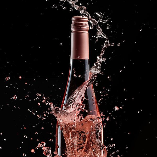 Fles rosé splash van TheXclusive Art
